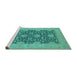 Sideview of Machine Washable Oriental Turquoise Industrial Area Rugs, wshurb949turq