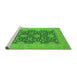 Sideview of Machine Washable Oriental Green Industrial Area Rugs, wshurb949grn