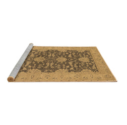 Sideview of Machine Washable Oriental Brown Industrial Rug, wshurb949brn