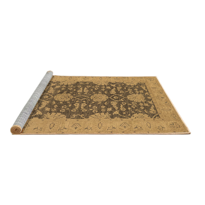Sideview of Machine Washable Oriental Brown Industrial Rug, wshurb949brn
