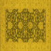 Square Machine Washable Oriental Yellow Industrial Rug, wshurb949yw