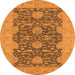 Round Oriental Orange Industrial Rug, urb949org