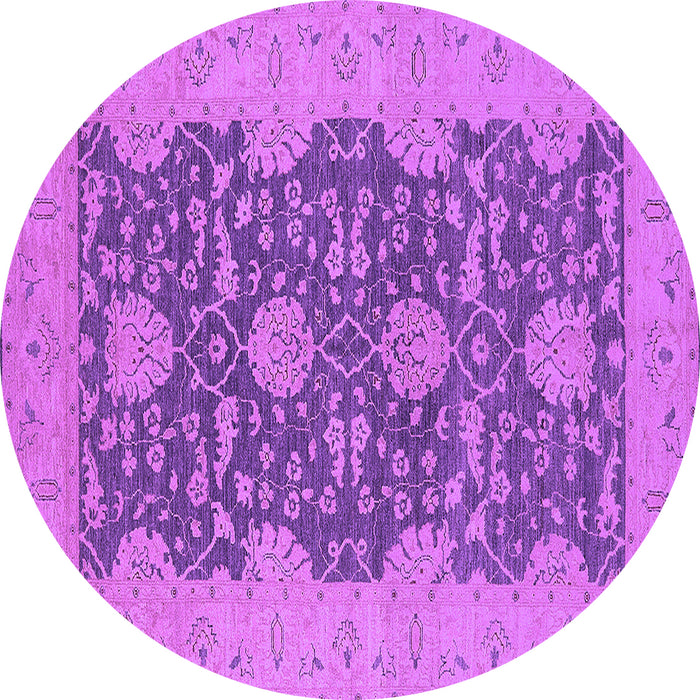 Round Machine Washable Oriental Purple Industrial Area Rugs, wshurb949pur