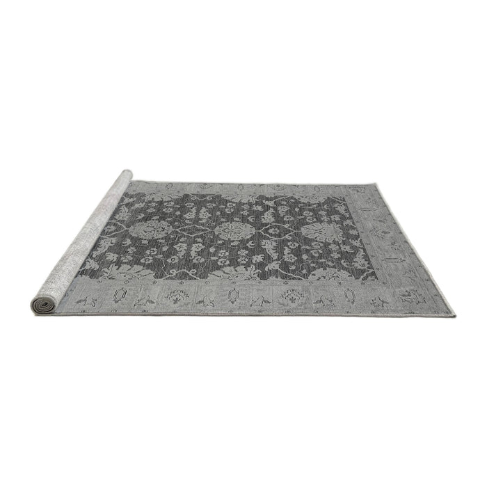 Sideview of Machine Washable Oriental Gray Industrial Rug, wshurb949gry