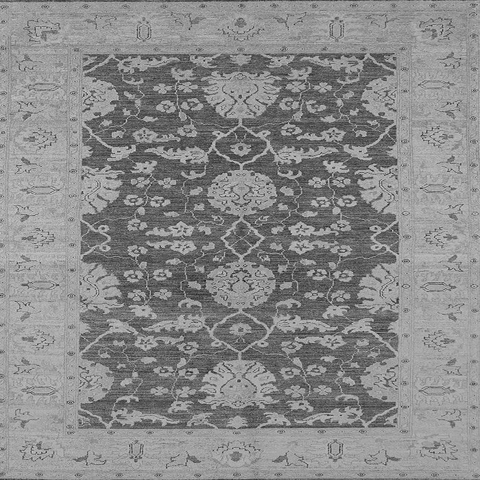 Square Machine Washable Oriental Gray Industrial Rug, wshurb949gry