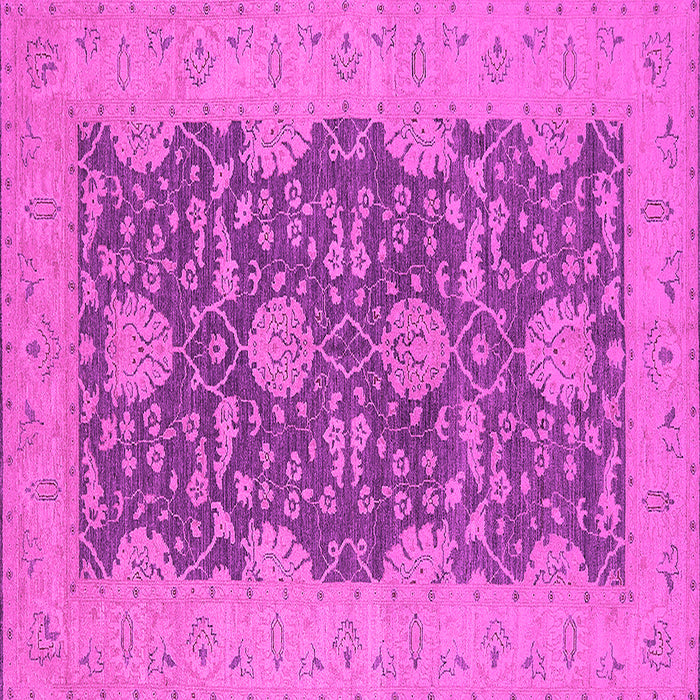Square Machine Washable Oriental Pink Industrial Rug, wshurb949pnk
