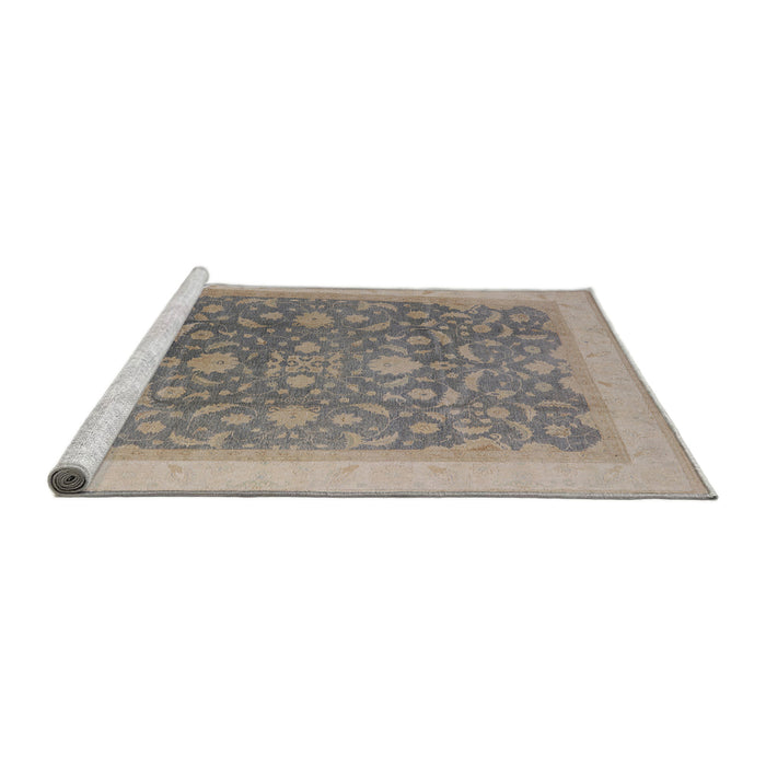 Sideview of Machine Washable Industrial Modern Army Brown Rug, wshurb950