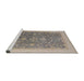 Sideview of Machine Washable Industrial Modern Army Brown Rug, wshurb950