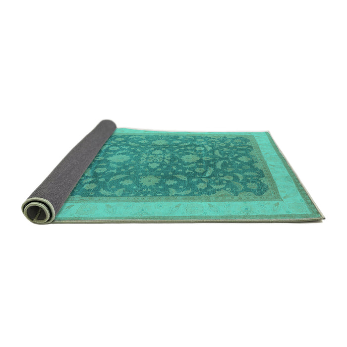 Sideview of Oriental Turquoise Industrial Rug, urb950turq
