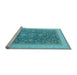 Sideview of Machine Washable Oriental Light Blue Industrial Rug, wshurb950lblu