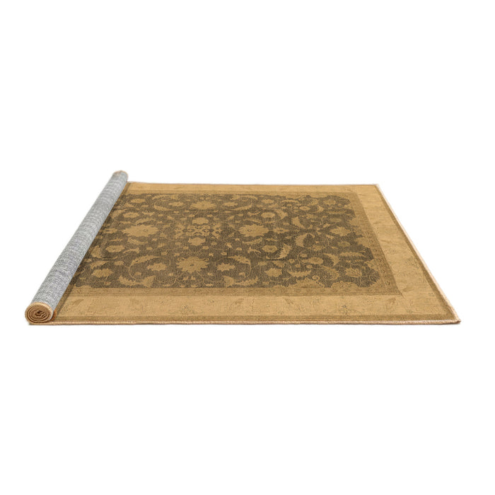 Sideview of Machine Washable Oriental Brown Industrial Rug, wshurb950brn