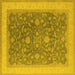 Square Machine Washable Oriental Yellow Industrial Rug, wshurb950yw