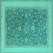 Square Oriental Turquoise Industrial Rug, urb950turq