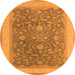 Round Oriental Orange Industrial Rug, urb950org