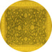 Round Oriental Yellow Industrial Rug, urb950yw