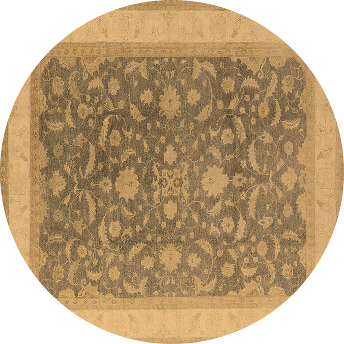Round Oriental Brown Industrial Rug, urb950brn