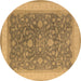 Round Oriental Brown Industrial Rug, urb950brn