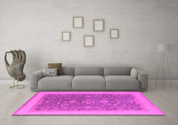 Machine Washable Oriental Pink Industrial Rug, wshurb950pnk