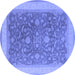 Round Oriental Blue Industrial Rug, urb950blu