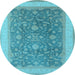 Round Oriental Light Blue Industrial Rug, urb950lblu