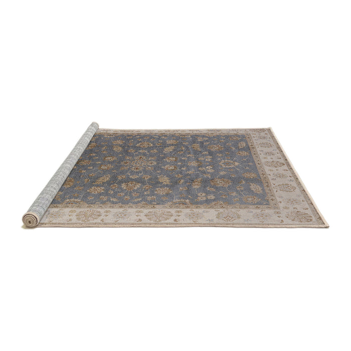 Sideview of Machine Washable Industrial Modern Sandstone Brown Rug, wshurb951