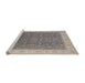 Sideview of Machine Washable Industrial Modern Sandstone Brown Rug, wshurb951