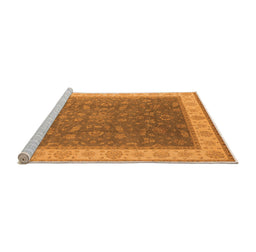 Sideview of Machine Washable Oriental Orange Industrial Area Rugs, wshurb951org