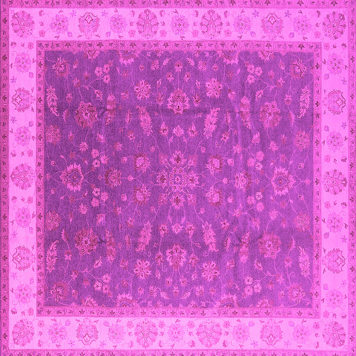 Square Machine Washable Oriental Pink Industrial Rug, wshurb951pnk