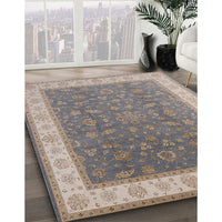 Mid-Century Modern Sandstone Brown Oriental Rug, urb951