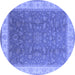 Round Oriental Blue Industrial Rug, urb951blu