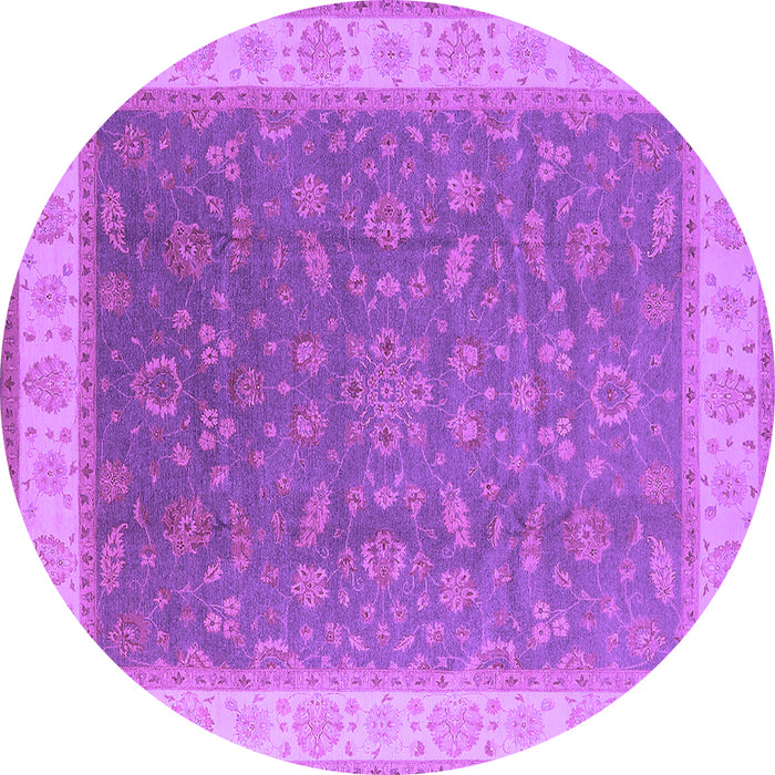 Round Oriental Purple Industrial Rug, urb951pur