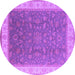 Round Oriental Purple Industrial Rug, urb951pur