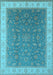 Machine Washable Oriental Light Blue Industrial Rug, wshurb951lblu