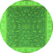 Round Oriental Green Industrial Rug, urb951grn