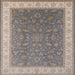 Square Mid-Century Modern Sandstone Brown Oriental Rug, urb951