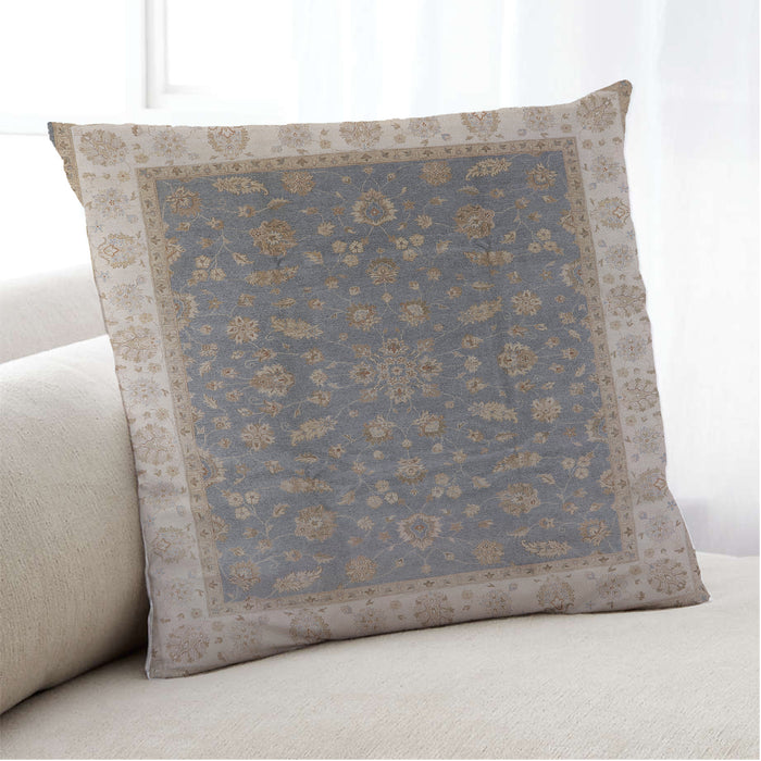 Lifestyle Image of Mid-Century Modern Urban Square Sandstone Brown Throw Pillow, 18 inch by 18 inch, pwurb951