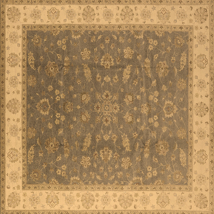 Square Machine Washable Oriental Brown Industrial Rug, wshurb951brn