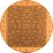 Round Oriental Orange Industrial Rug, urb951org