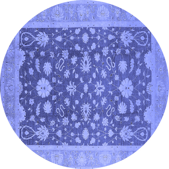 Round Oriental Blue Industrial Rug, urb952blu