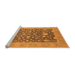 Sideview of Machine Washable Oriental Orange Industrial Area Rugs, wshurb952org