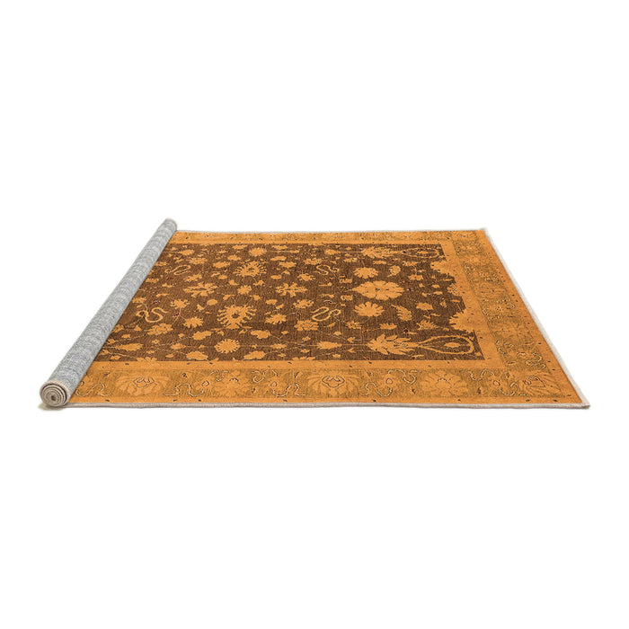 Sideview of Machine Washable Oriental Orange Industrial Area Rugs, wshurb952org