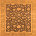 Square Machine Washable Oriental Orange Industrial Area Rugs, wshurb952org