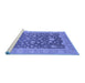 Sideview of Machine Washable Oriental Blue Industrial Rug, wshurb952blu