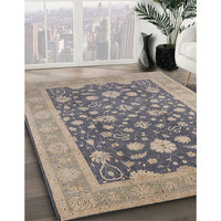 Mid-Century Modern Cloudy Gray Oriental Rug, urb952