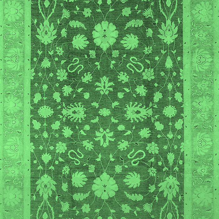Machine Washable Oriental Emerald Green Industrial Area Rugs, wshurb952emgrn