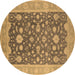 Round Oriental Brown Industrial Rug, urb952brn