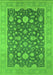 Machine Washable Oriental Green Industrial Area Rugs, wshurb952grn