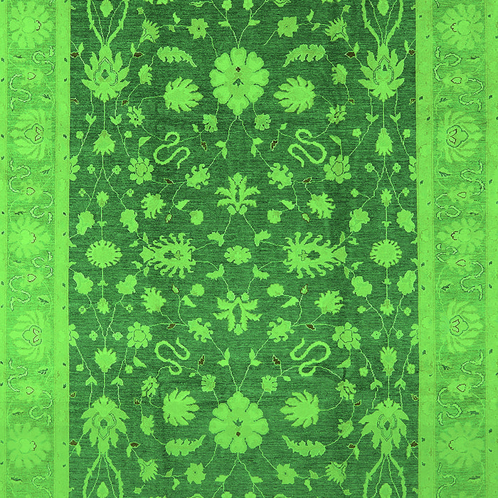 Machine Washable Oriental Green Industrial Area Rugs, wshurb952grn