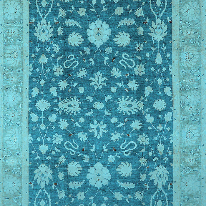 Machine Washable Oriental Light Blue Industrial Rug, wshurb952lblu