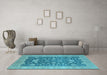 Machine Washable Oriental Light Blue Industrial Rug in a Living Room, wshurb952lblu